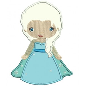 Looks Like Princess Elsa from Frozen Applique Machine Embroidery Design Digitized Pattern